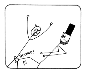 A typical panel from Abe Lincoln in the 21st Century