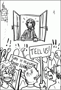 People swarm the Presidential mansion, demanding to be told of the secret crush.
